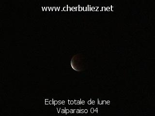 légende: Eclipse totale de lune Valparaiso 04
qualityCode=raw
sizeCode=half

Données de l'image originale:
Taille originale: 130324 bytes
Temps d'exposition: 1/50 s
Diaph: f/180/100
Heure de prise de vue: 2003:05:15 23:08:41
Flash: non
Focale: 420/10 mm
